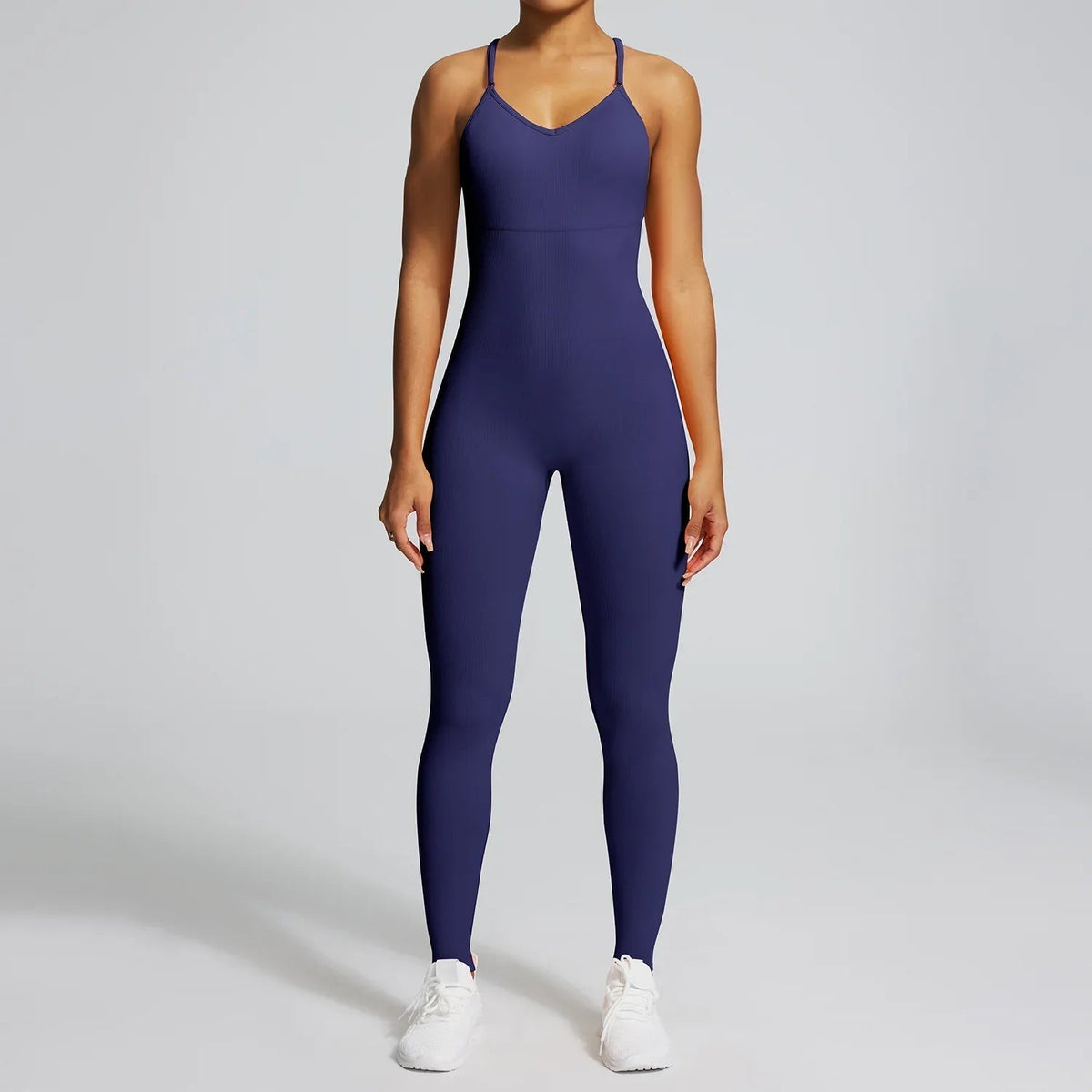 Adjustable Strap Cross-Back Sculpting Athletic Bodysuit Onesie