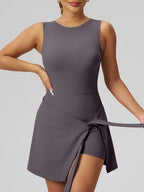 The Grace Skirted Onesie Backless Tennis Workout Romper