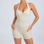 The Poise Backless Halter Active Onesie with Side Pockets