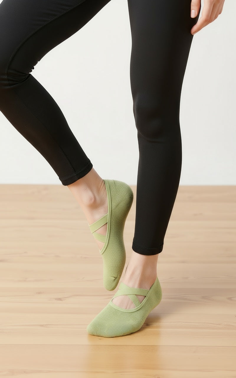 Cross-Strap Non-Slip Yoga Grip Socks