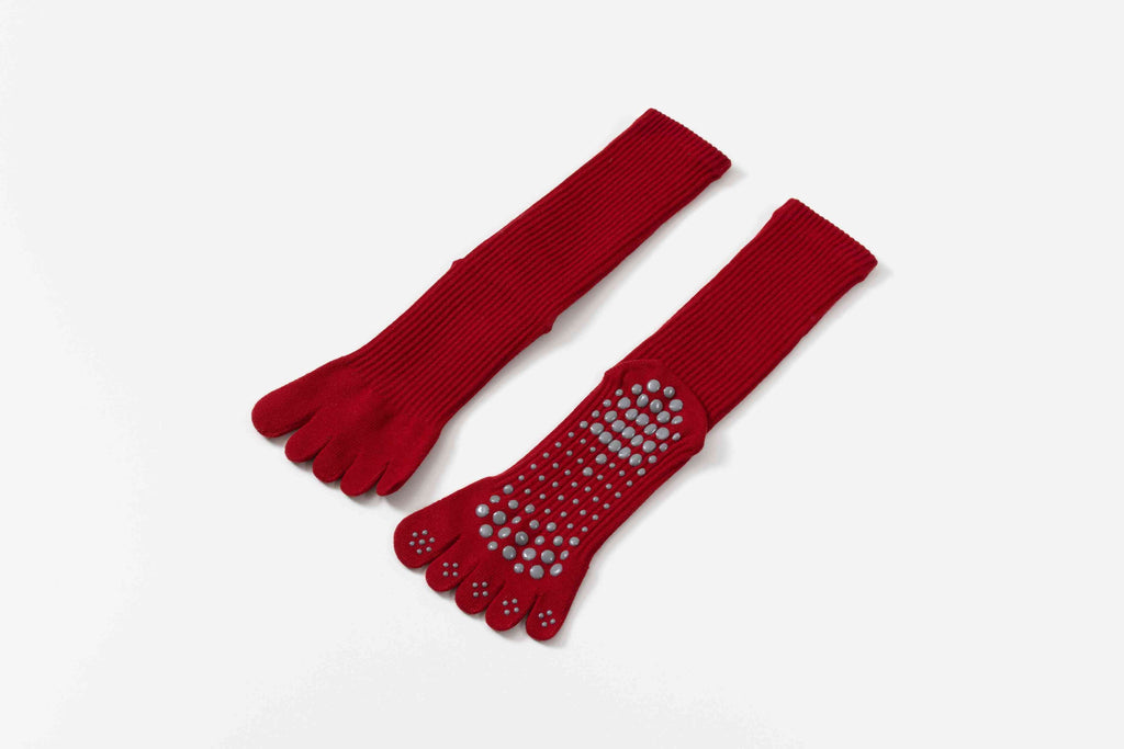 Toe-Separating Non-Slip Grip Yoga Socks Ankle Compression