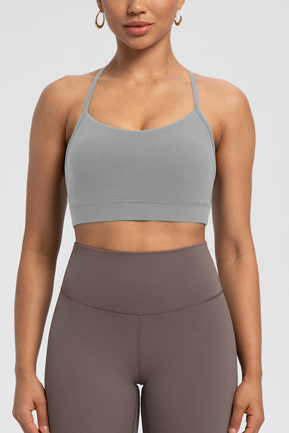 Thin Strap Low-Support Cross-Back Bralette Sports Bra