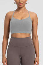 Thin Strap Low-Support Cross-Back Bralette Sports Bra