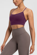 Thin Strap Low-Support Cross-Back Bralette Sports Bra