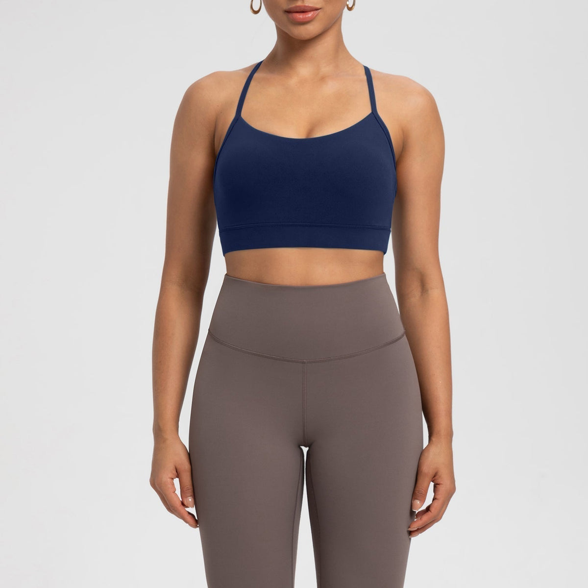 Thin Strap Low-Support Cross-Back Bralette Sports Bra
