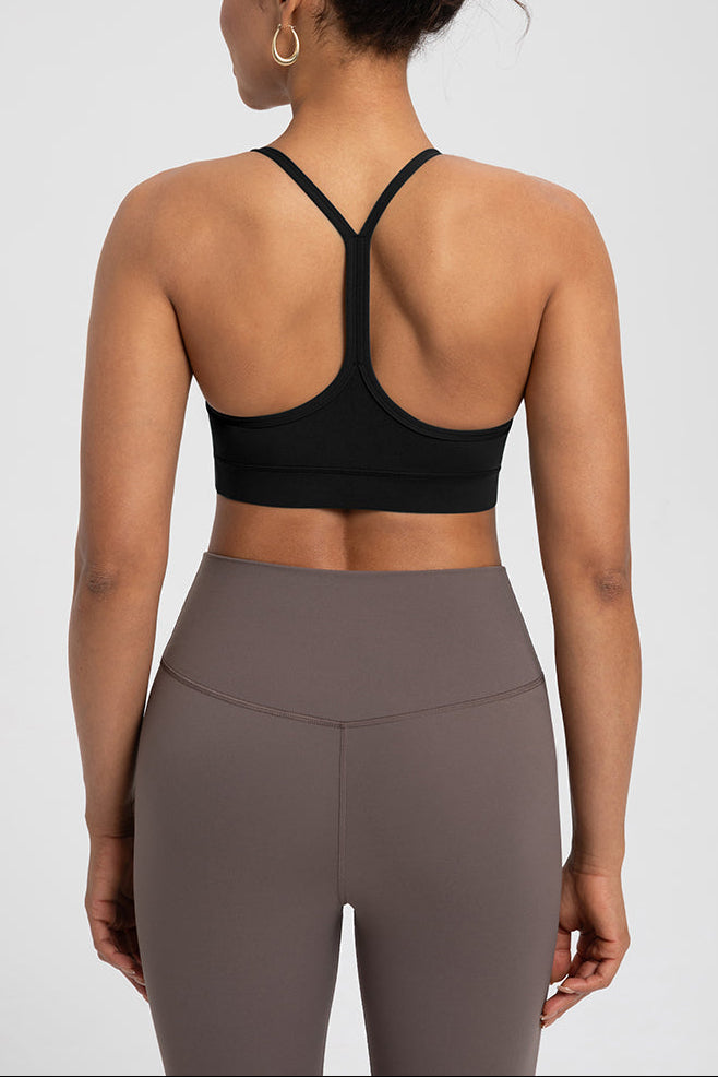 Thin Strap Low-Support Cross-Back Bralette Sports Bra