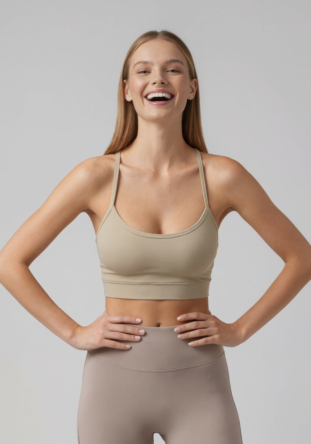 Thin Strap Low-Support Cross-Back Bralette Sports Bra