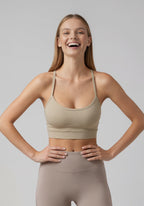 Thin Strap Low-Support Cross-Back Bralette Sports Bra