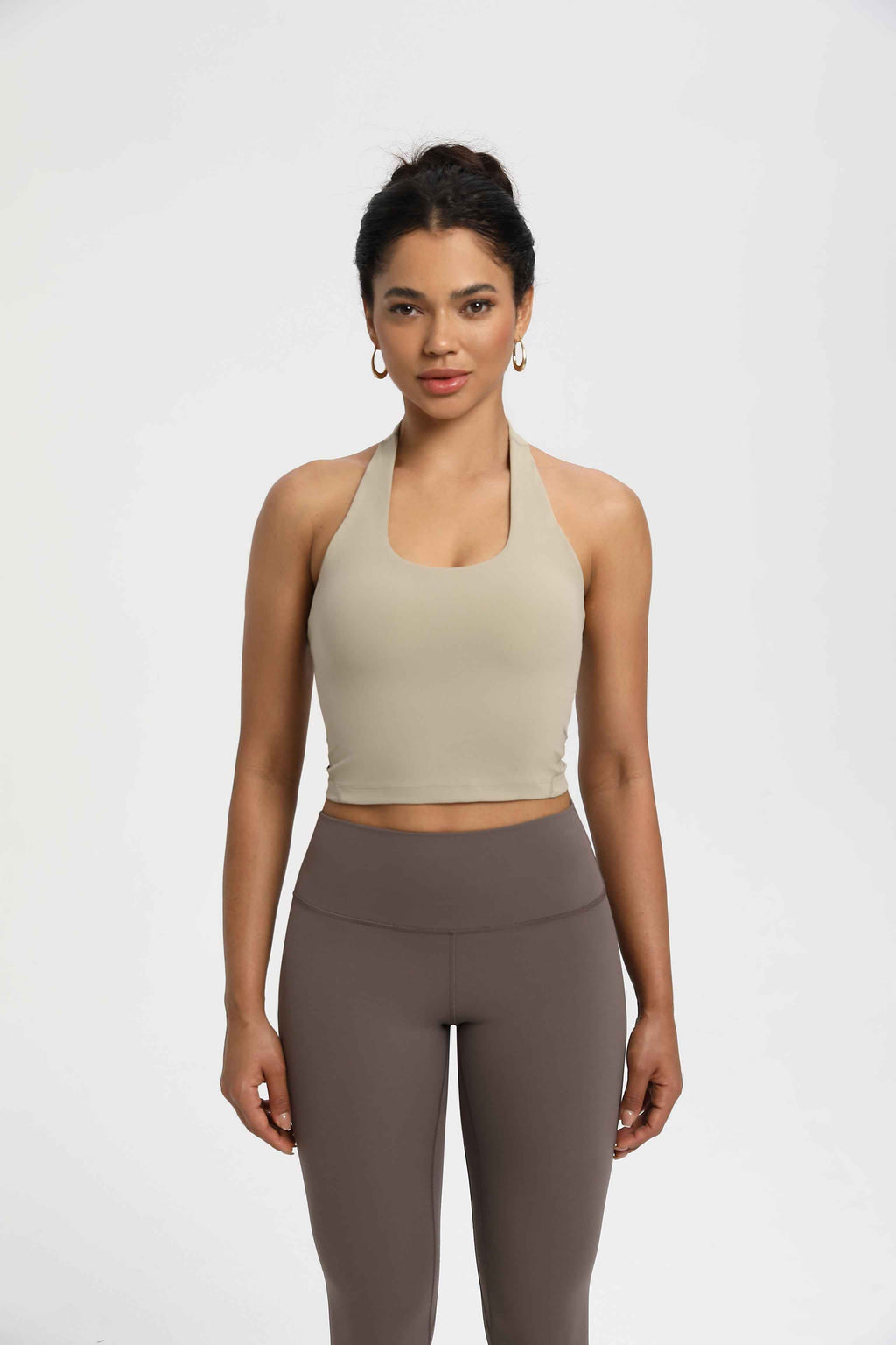 Mindful Medium Support Halter Sports Bra with Open Back