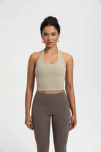 Mindful Medium Support Halter Sports Bra with Open Back
