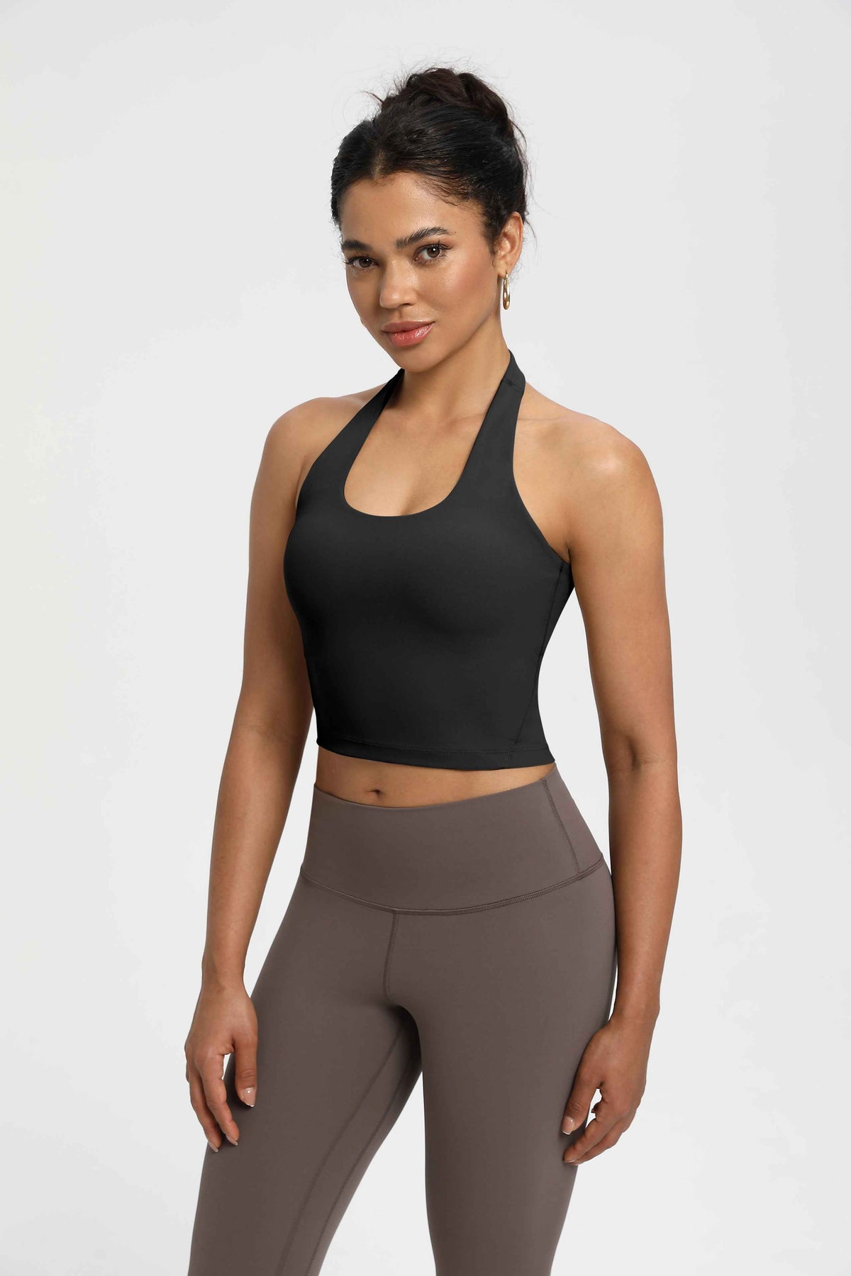 Mindful Medium Support Halter Sports Bra with Open Back