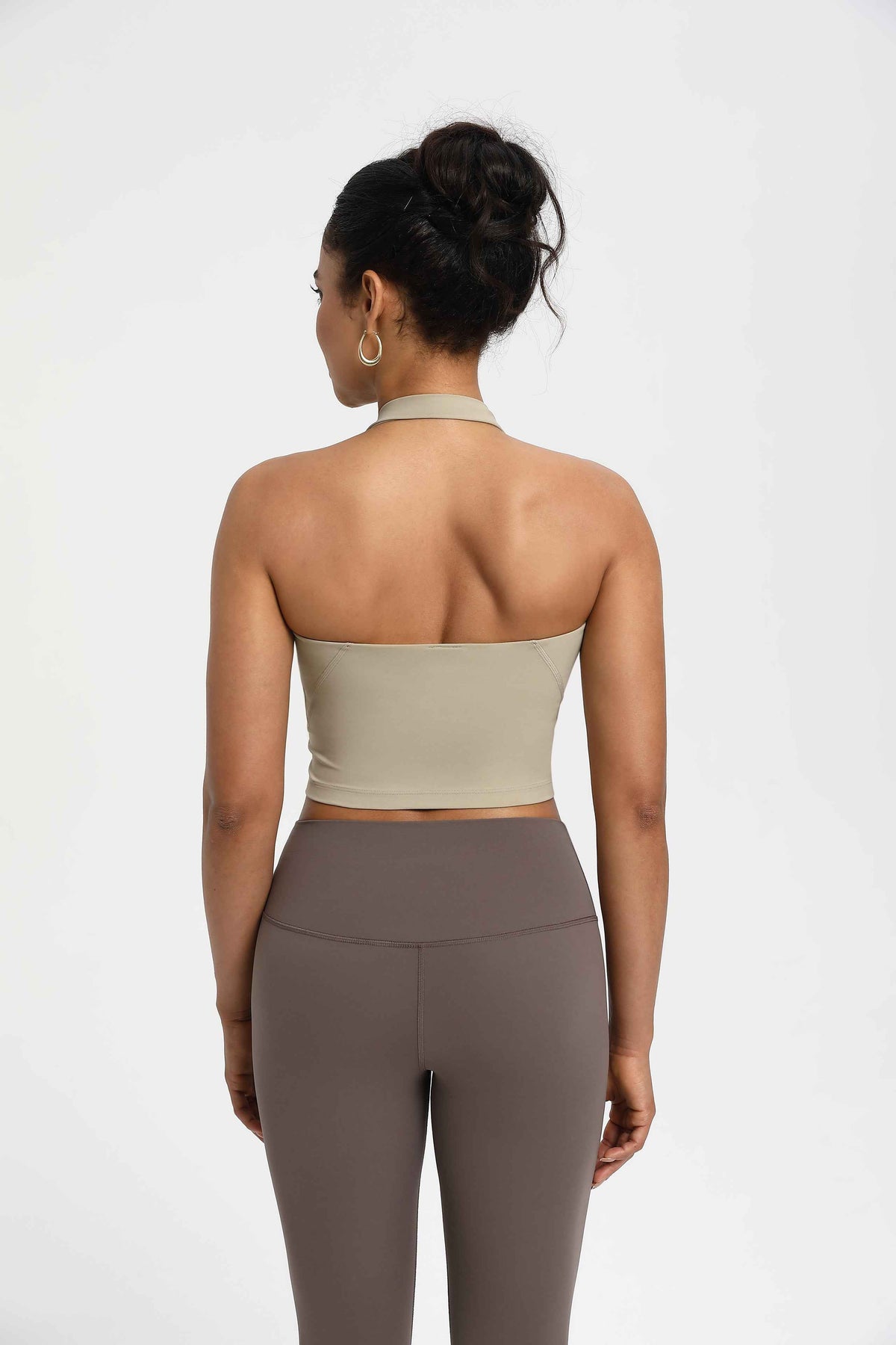 Mindful Medium Support Halter Sports Bra with Open Back