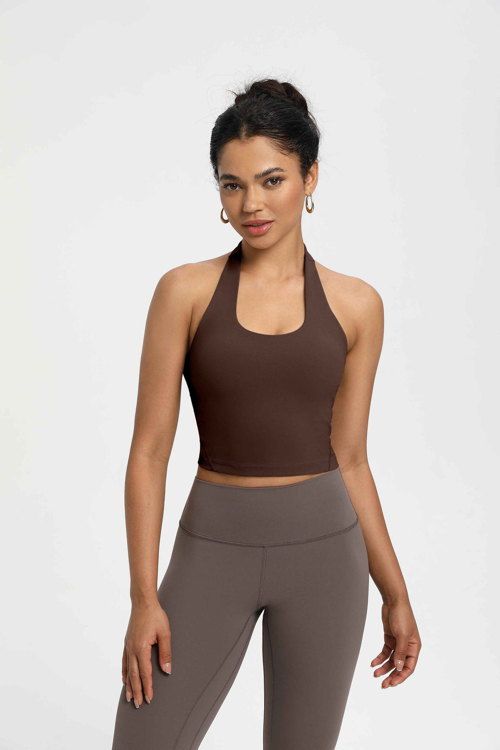 Mindful Medium Support Halter Sports Bra with Open Back