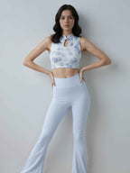 High Support Sports Bra with Knot Button Design