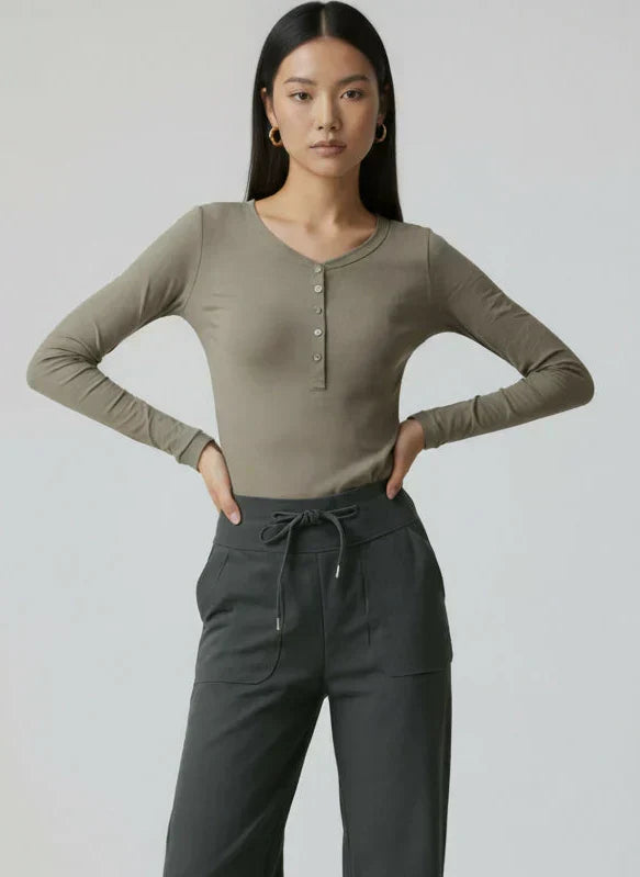 The Infinity Modal Henley Athleisure Shirt Top