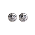 Halloween's Sterling Silver Skull Earrings with Pumpkin Design