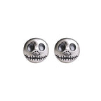Halloween's Sterling Silver Skull Earrings with Pumpkin Design