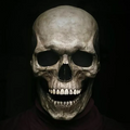Halloween's Realistic Skull Mask with Moving Jaw and Bone Details