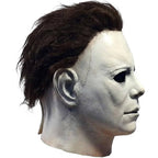 Halloween's Realistic White Latex Slasher Mask for Cosplay & Parties