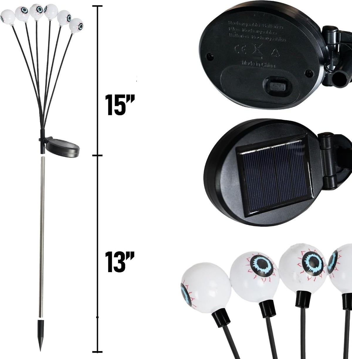 Halloween's 4 Pack Solar LED Lights for Outdoor Yard and Garden Decor