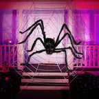 Halloween's 2 Pack 5 FT Giant Hairy Black Spider Decorations for Parties
