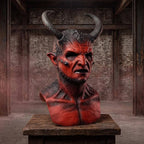 Halloween's Realistic Demon Mask with Horns for Cosplay & Costume Parties