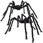 Halloween's 2 Pack 5 FT Giant Hairy Black Spider Decorations for Parties