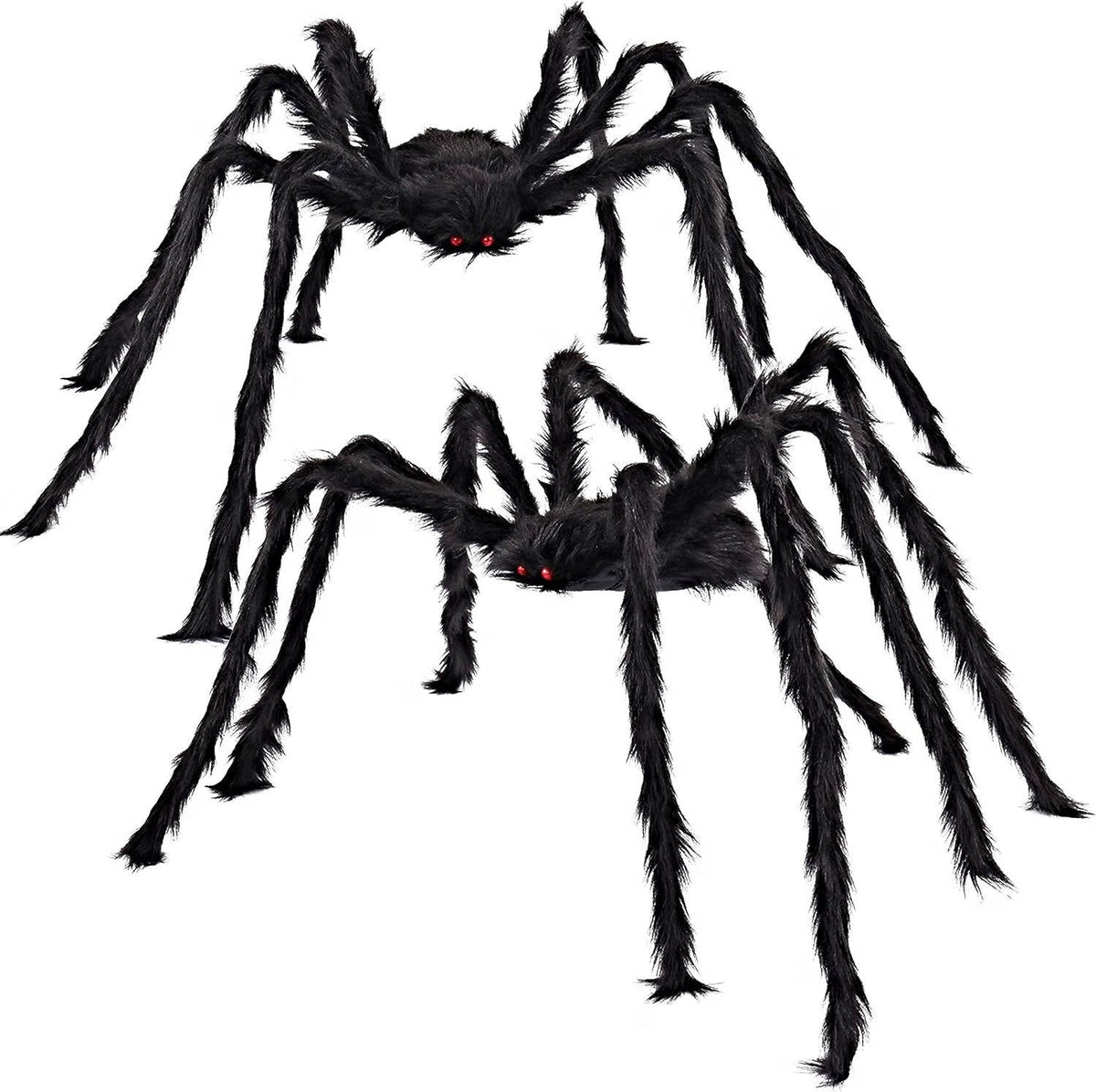 Halloween's 2 Pack 5 FT Giant Hairy Black Spider Decorations for Parties