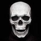 Halloween's Realistic Full Head Skeleton Mask with Movable Jaw