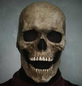 Halloween's Realistic Full Head Skeleton Mask with Movable Jaw