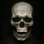 Halloween's Realistic Full Head Skeleton Mask with Movable Jaw