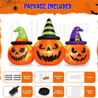 Halloween's Inflatable Pumpkin Yard Decoration with LED Lights, 6 Feet