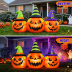 Halloween's Inflatable Pumpkin Yard Decoration with LED Lights, 6 Feet