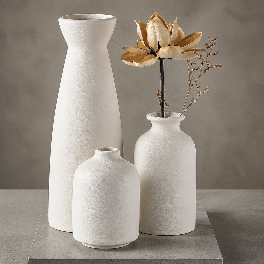 Quarry Textured Vase Set for Modern Home Decor