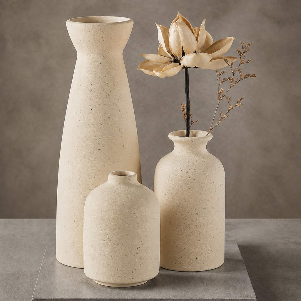 Quarry Textured Vase Set for Modern Home Decor