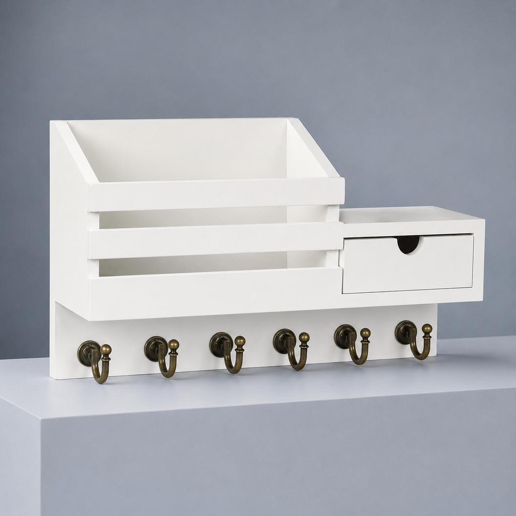 Florian Wooden Key Holder and Wall Organiser