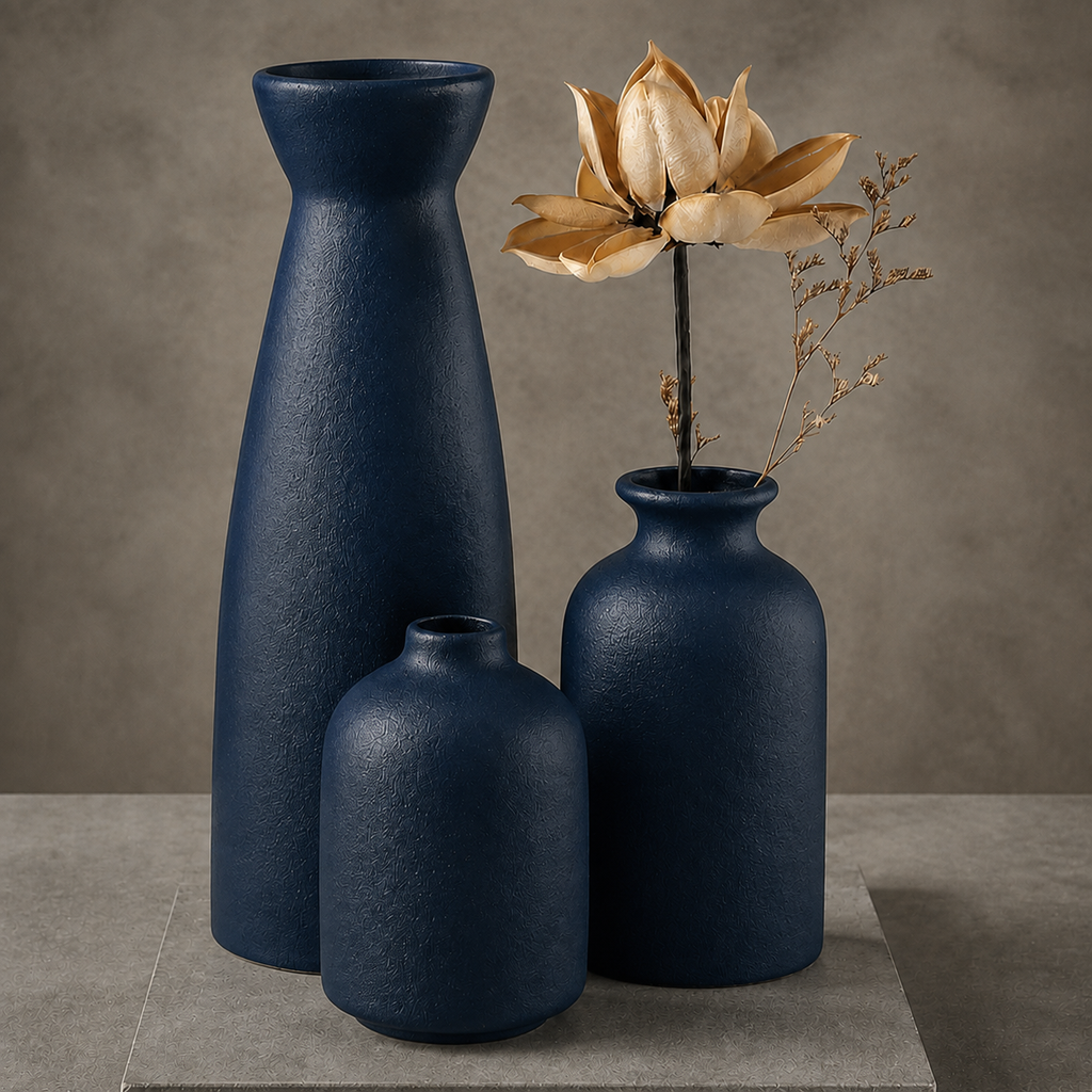Quarry Textured Vase Set for Modern Home Decor