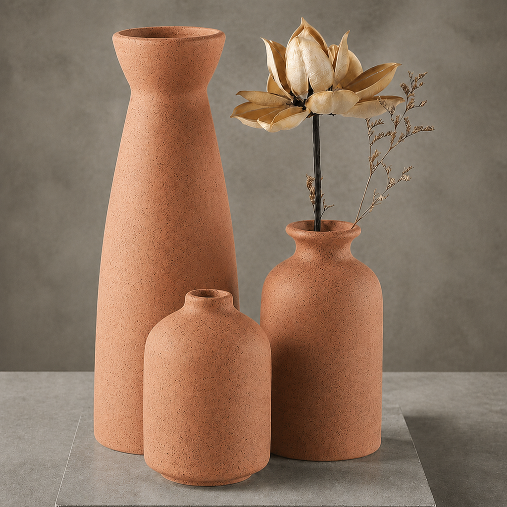 Quarry Textured Vase Set for Modern Home Decor