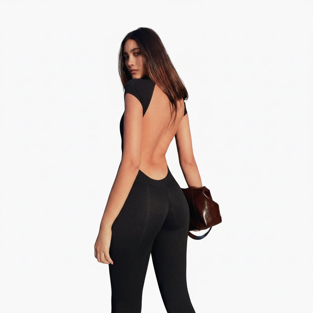 The Lily Backless Cap-Sleeve Sculpting Jumpsuit