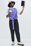 Halloween's Purple Velvet Coat and Top Hat Men's Ceremonial Costume