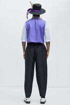 Halloween's Purple Velvet Coat and Top Hat Men's Ceremonial Costume