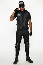 Halloween's Tactical Costume Set with Vest, Cap, and Fingerless Gloves