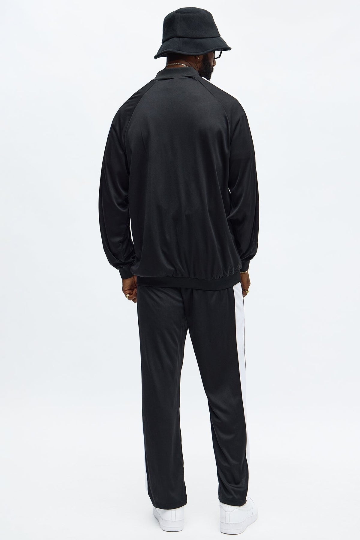 Halloween's Men's Two Piece Hip Hop Costume with Black and White Contrast