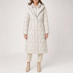 Women's Longline Quilted Hooded Puffer Coat Jacket