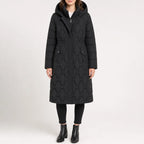 Women's Longline Quilted Hooded Puffer Coat Jacket