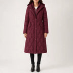 Women's Longline Quilted Hooded Puffer Coat Jacket