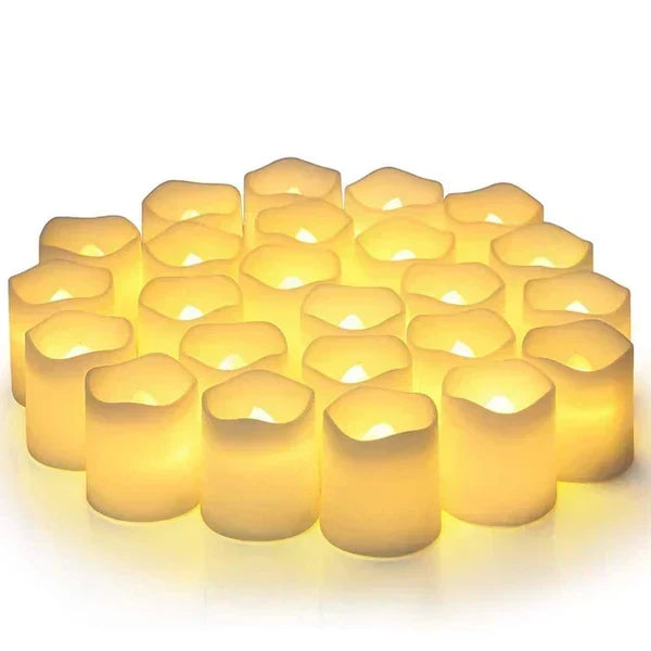 Halloween's LED Flameless Candles with Warm White Glow, 24-Pack