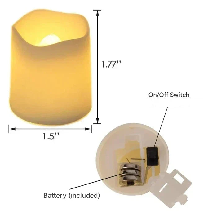 Halloween's LED Flameless Candles with Warm White Glow, 24-Pack