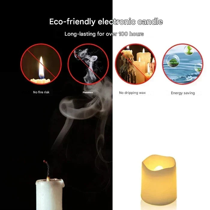 Halloween's LED Flameless Candles with Warm White Glow, 24-Pack