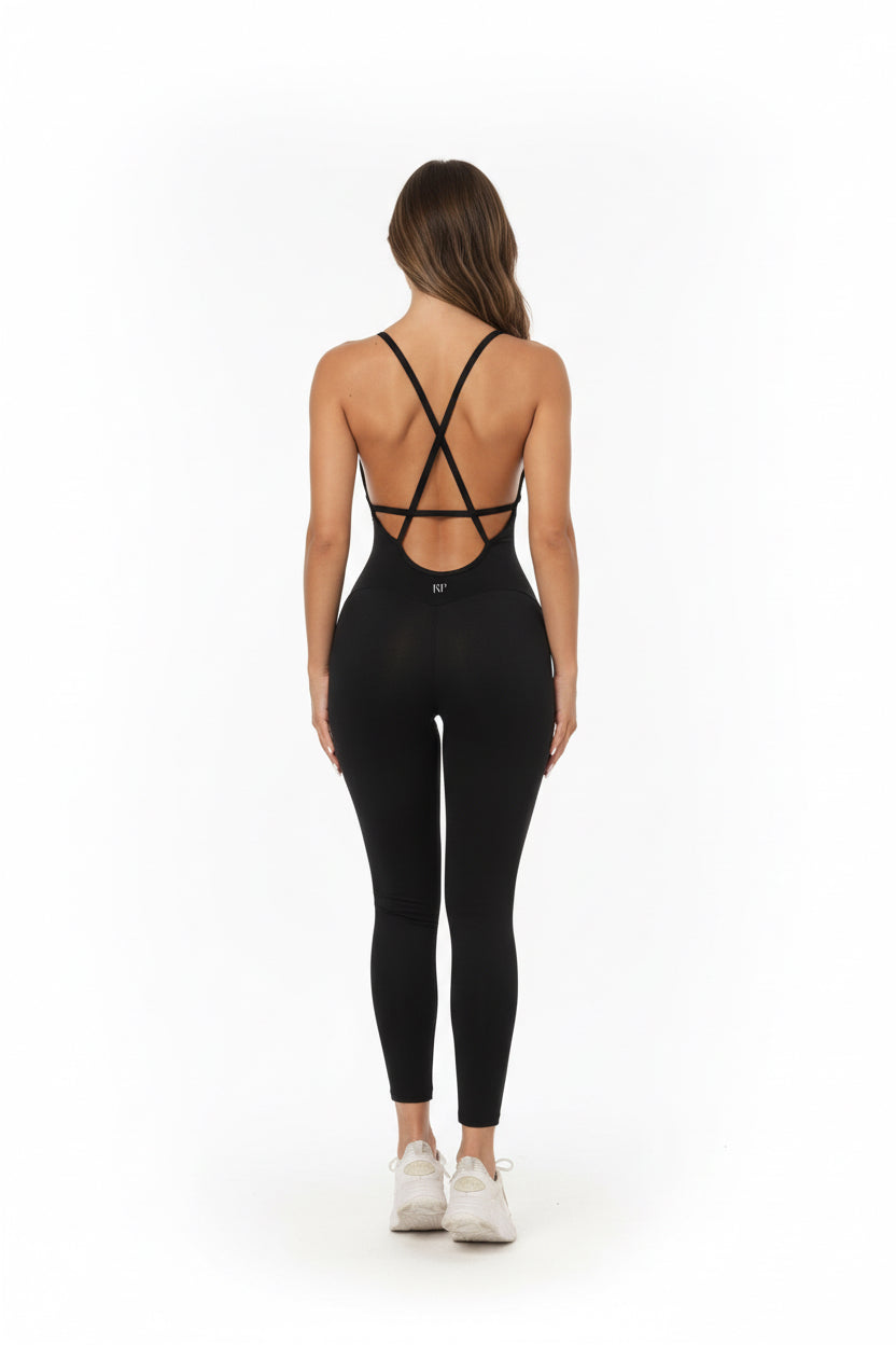 The Strappy Back Sculpting Compression Athletic Jumpsuit
